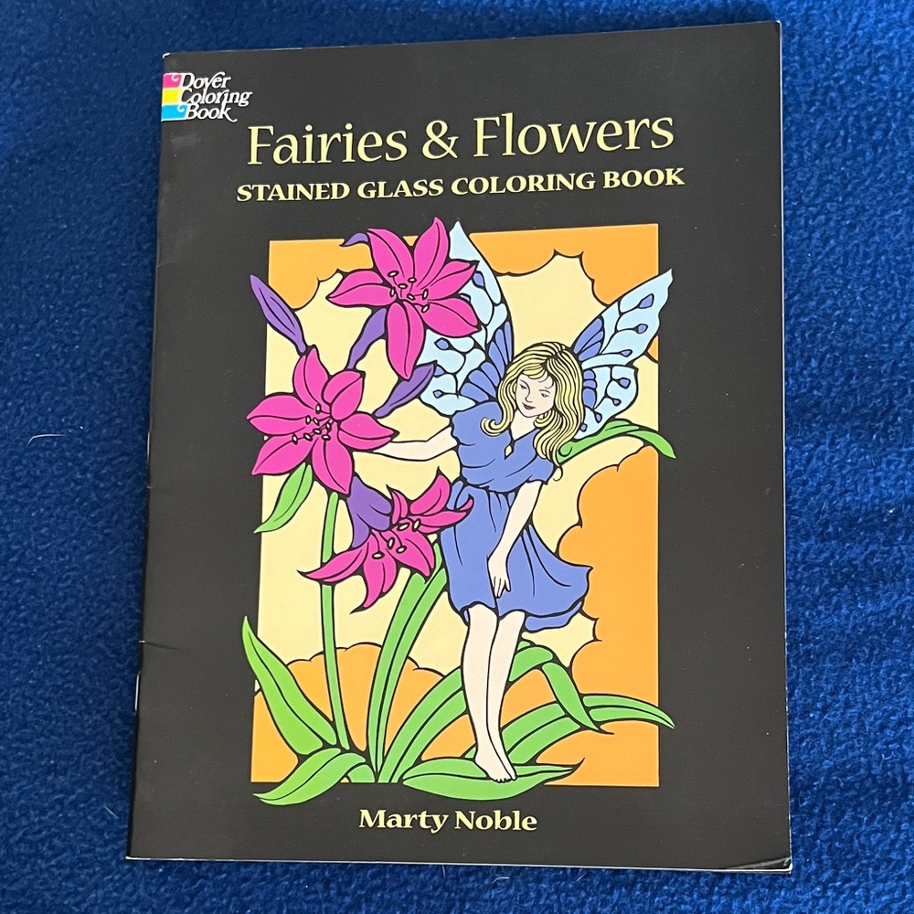 Fairies & Flowers Stained Glass Coloring Book